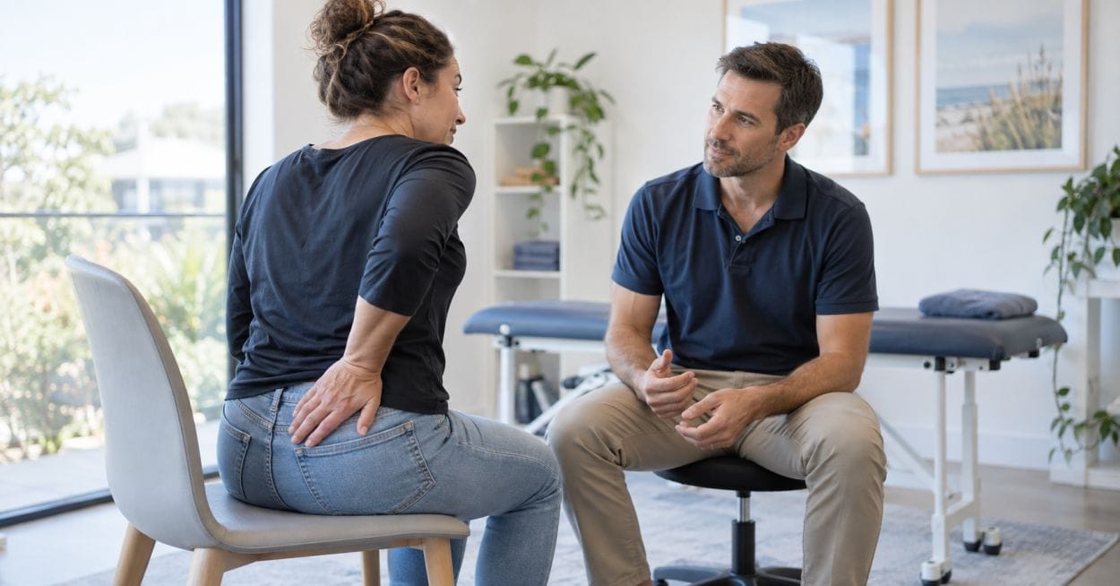 Osteopath Cliff Avery discusses coccyx injuries, persistent tailbone pain, physical compensation and why early assessment may be helpful.
